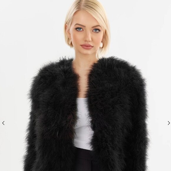 Lamarque Deora NWT Feather Jacket - Black - Picture 2 of 6